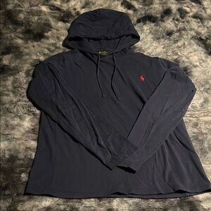 Polo Ralph Lauren Navy Hoodie with Red Logo